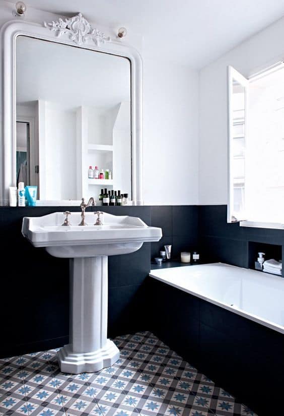 salle de bain carrelage noir - Noir : comment bien intégrer cette couleur à sa décoration