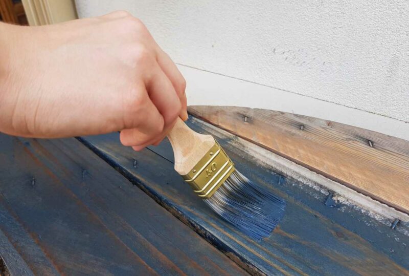 peinture naturelle bois bleue touret terrasse