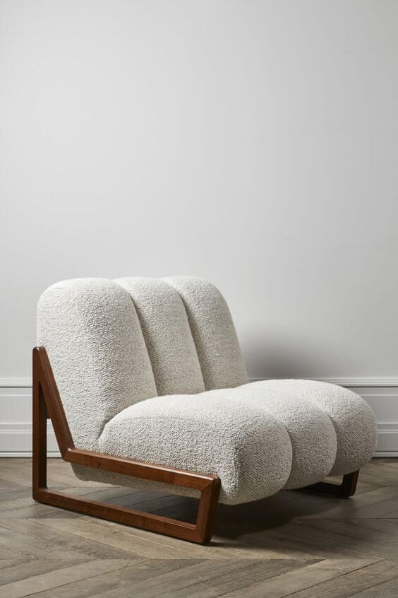 fauteuil design laine bouclee 2 - Tendances meubles et décoration 2021 : le grand décryptage