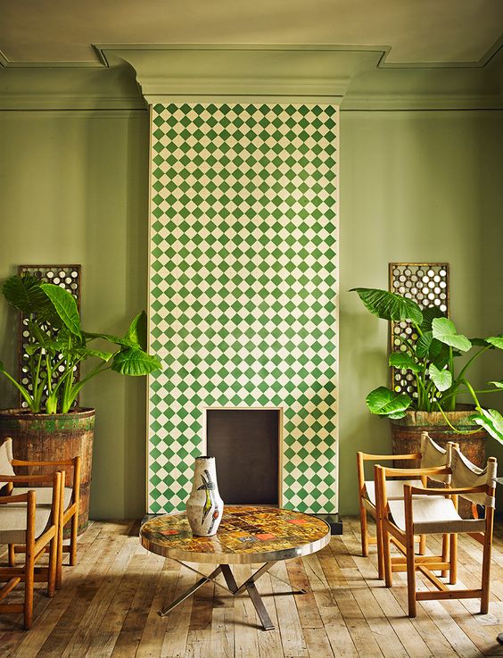 Un salon au look vert et a la decoration portugaise - La décoration portugaise : une ode à la simplicité